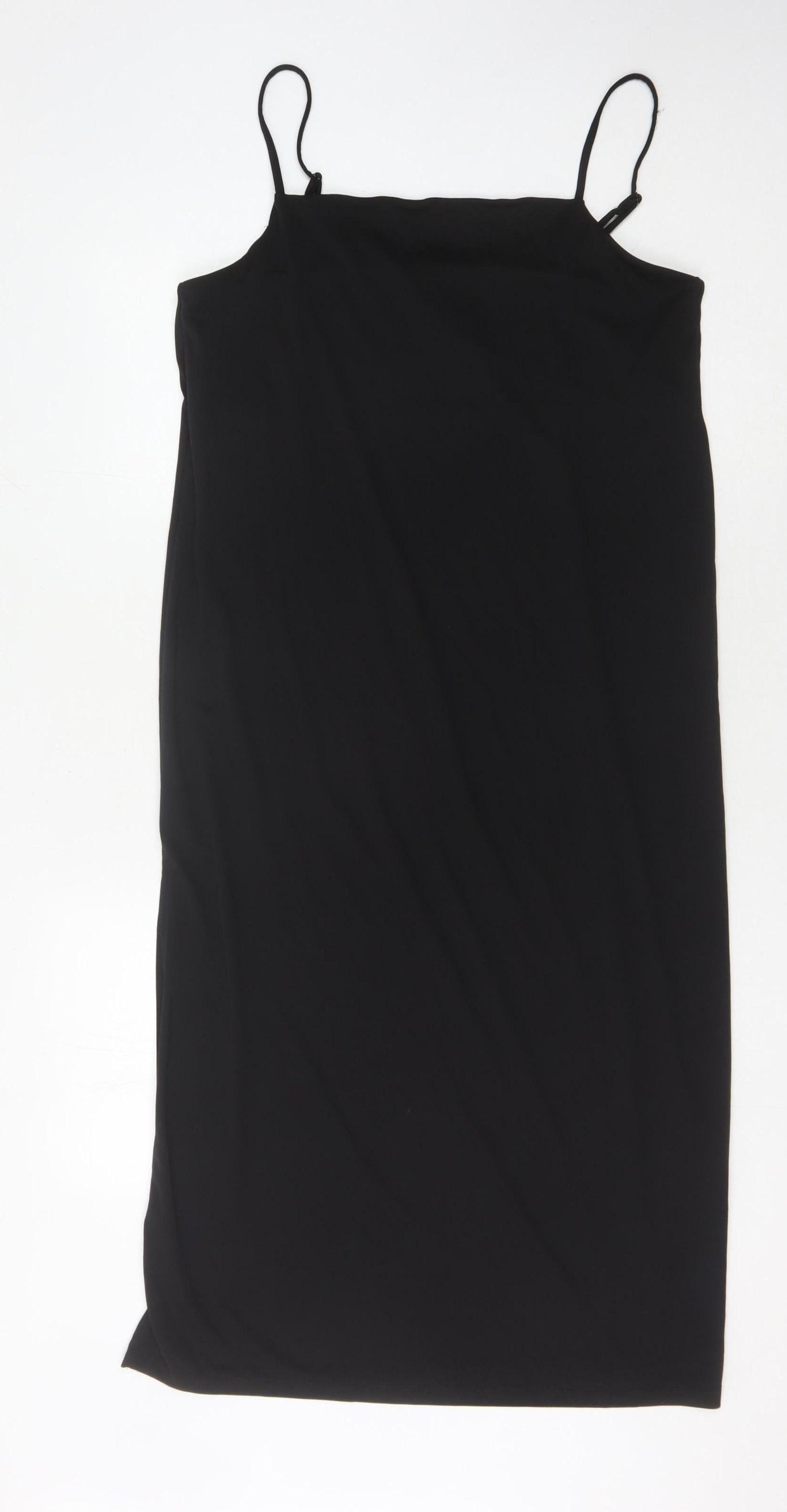 Women's Black Midi Slip Dress, Size 12