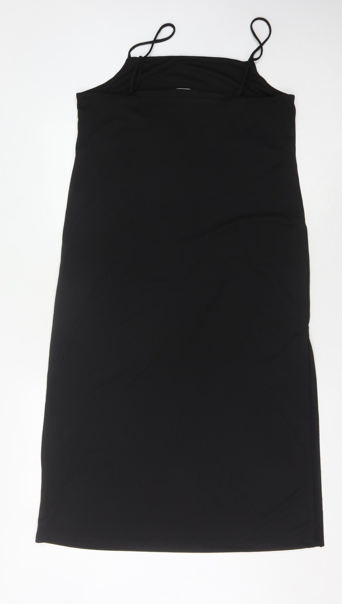 Women's Black Midi Slip Dress, Size 12