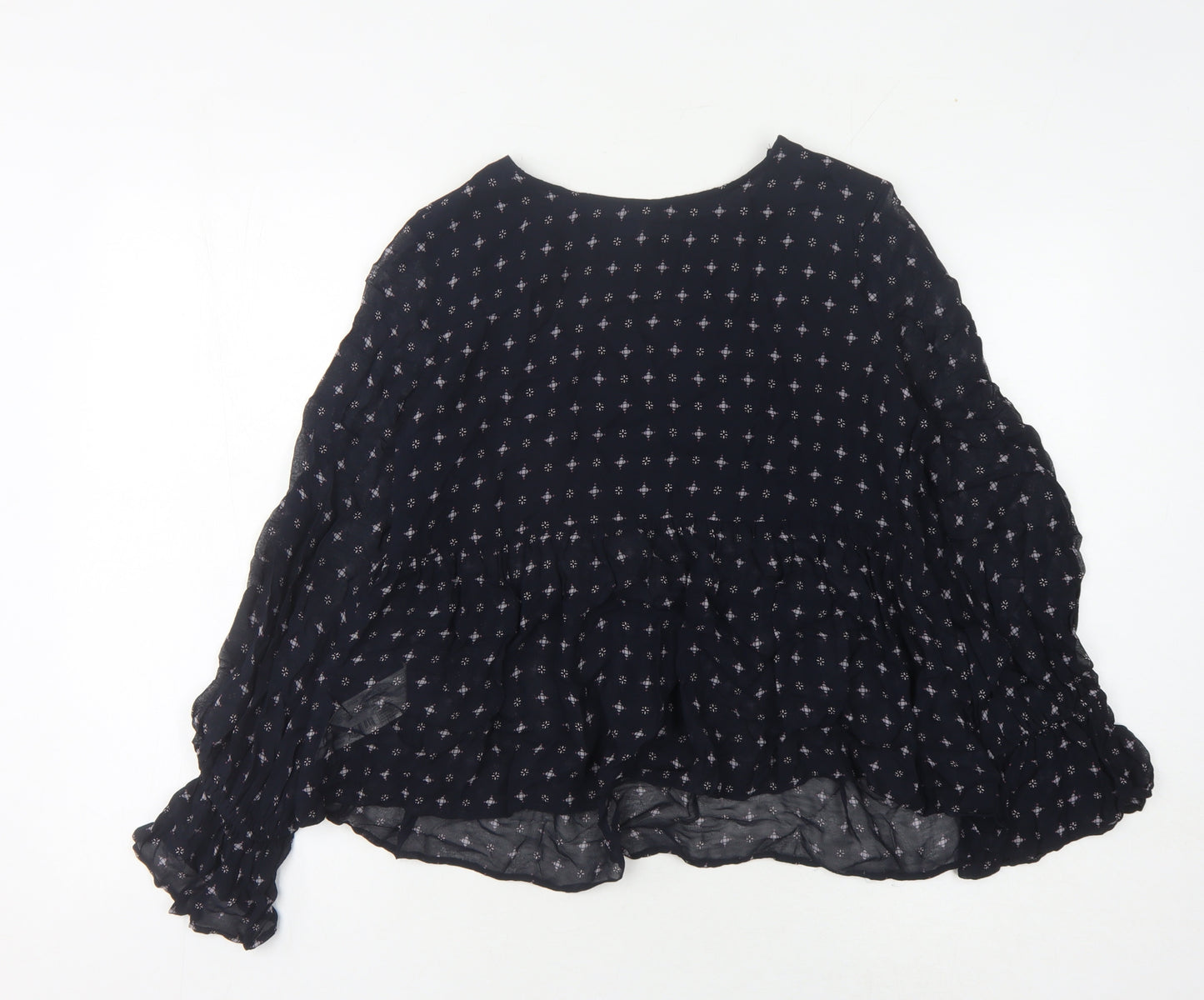 Mango Women's Black Geometric Tunic Blouse