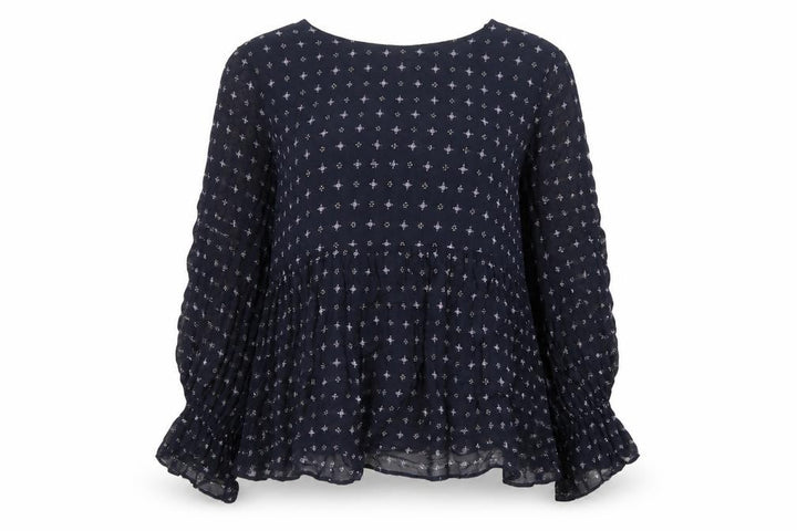 Mango Women's Black Geometric Tunic Blouse