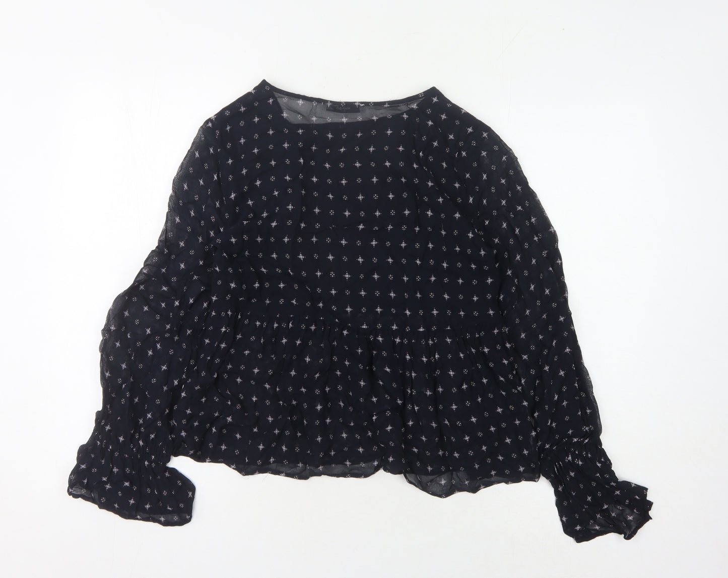 Mango Women's Black Geometric Tunic Blouse