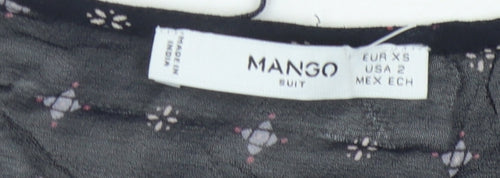 Mango Women's Black Geometric Tunic Blouse