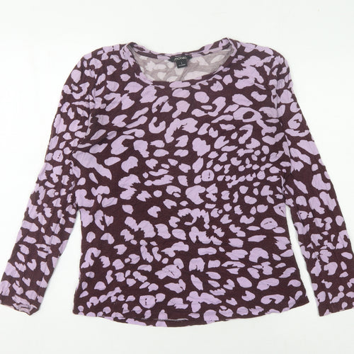 Monki Women's Purple Animal Print Long Sleeve T-Shirt