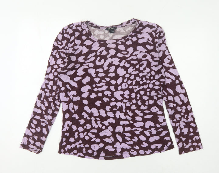 Monki Women's Purple Animal Print Long Sleeve T-Shirt