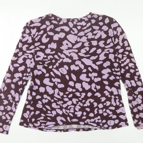Monki Women's Purple Animal Print Long Sleeve T-Shirt