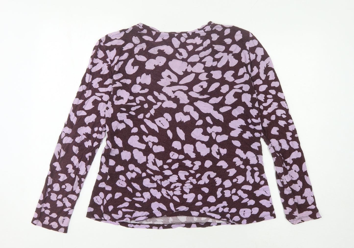 Monki Women's Purple Animal Print Long Sleeve T-Shirt