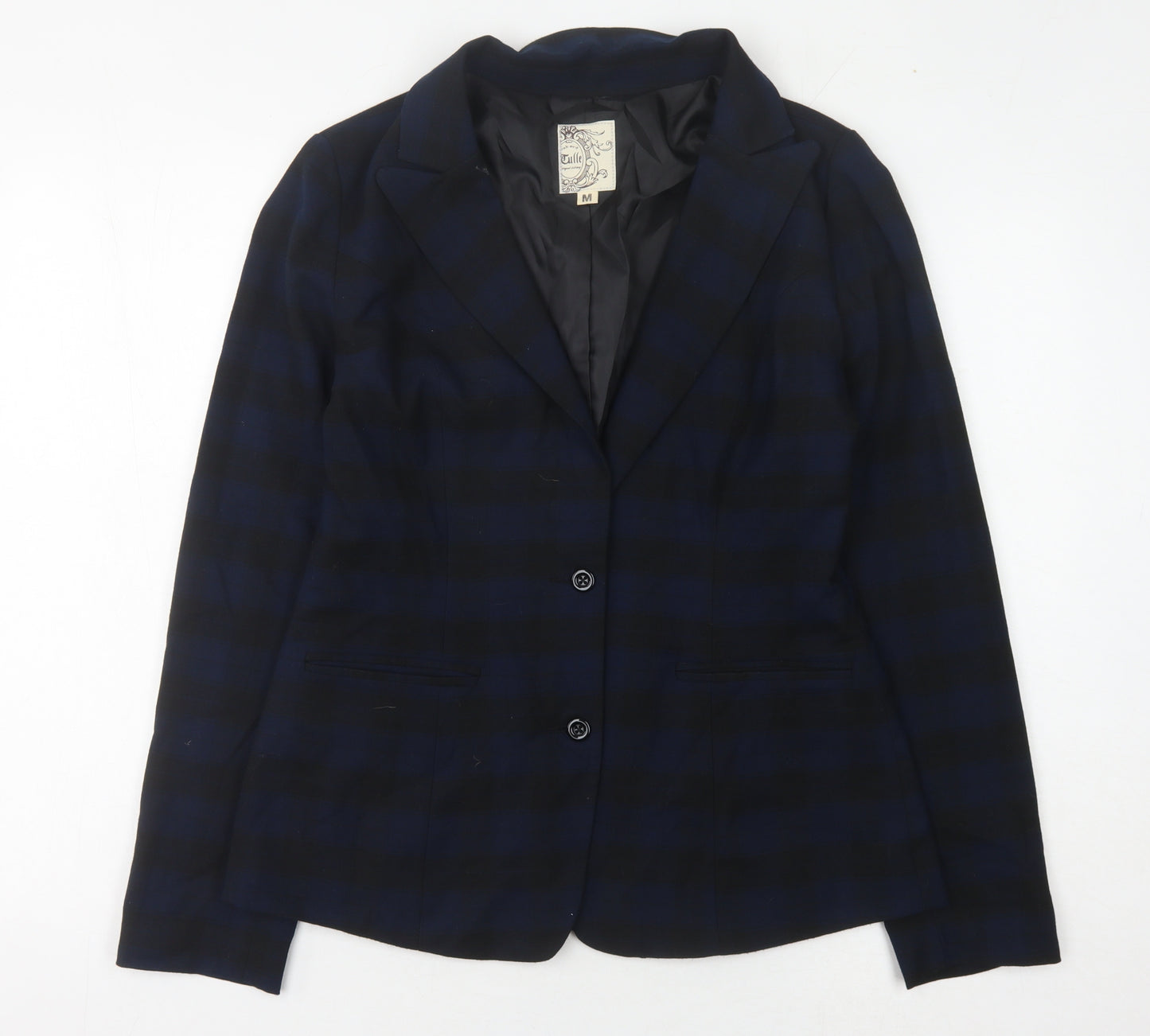Tulle Women's Blue Check Blazer M Regular Fit