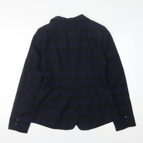 Tulle Women's Blue Check Blazer M Regular Fit