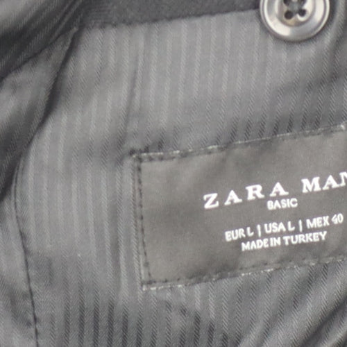 Zara Men Black Blazer Size 40 Formal Jacket