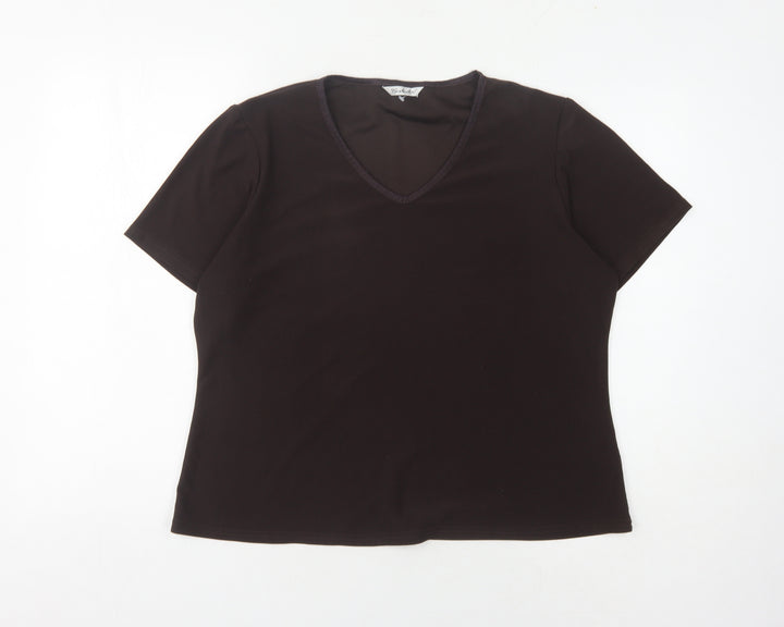Berkertex Women's Brown V-Neck T-Shirt, Size 18