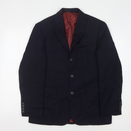 Boden Men's Blue Wool Blazer 38 Single-Breasted
