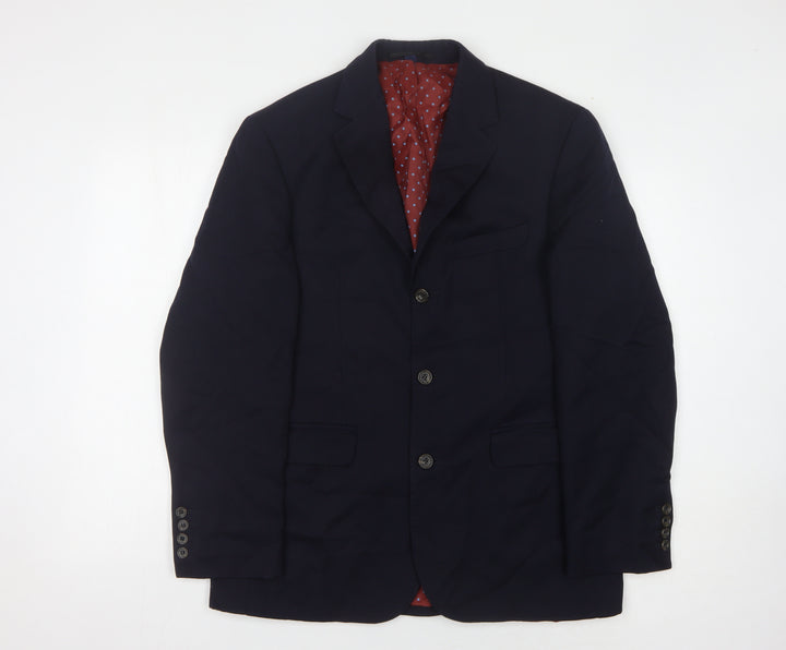 Boden Men's Blue Wool Blazer 38 Single-Breasted