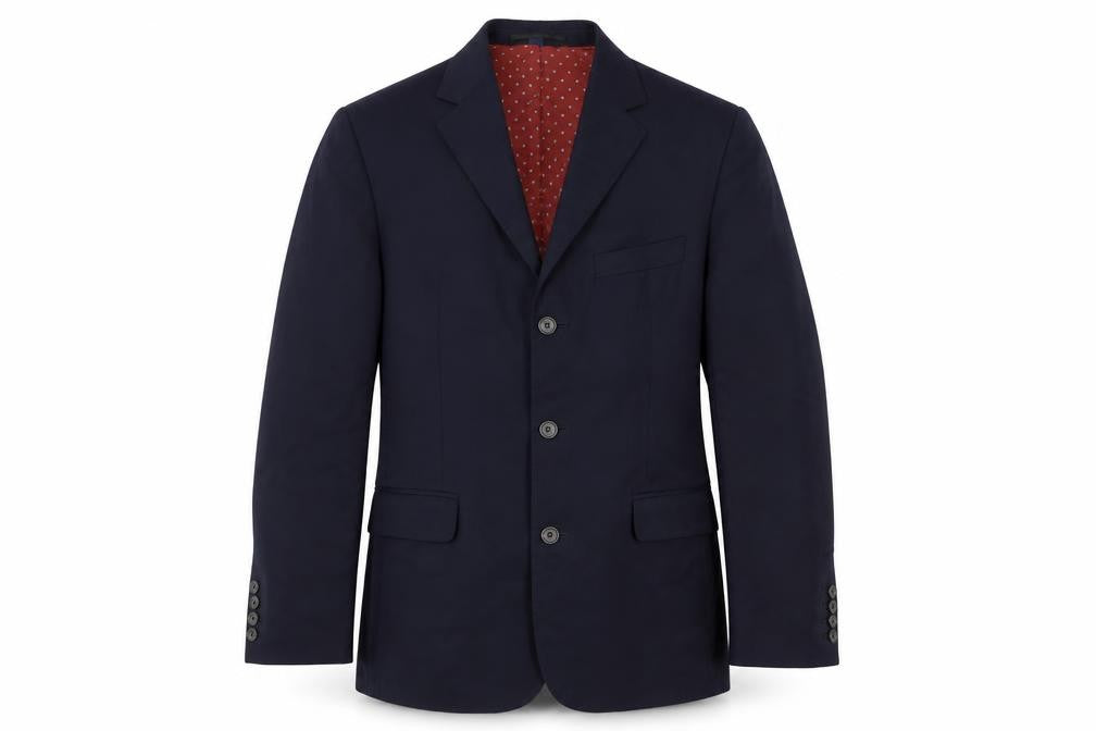 Front view of Boden Men's Blue Wool Blazer 38 Single-Breasted
