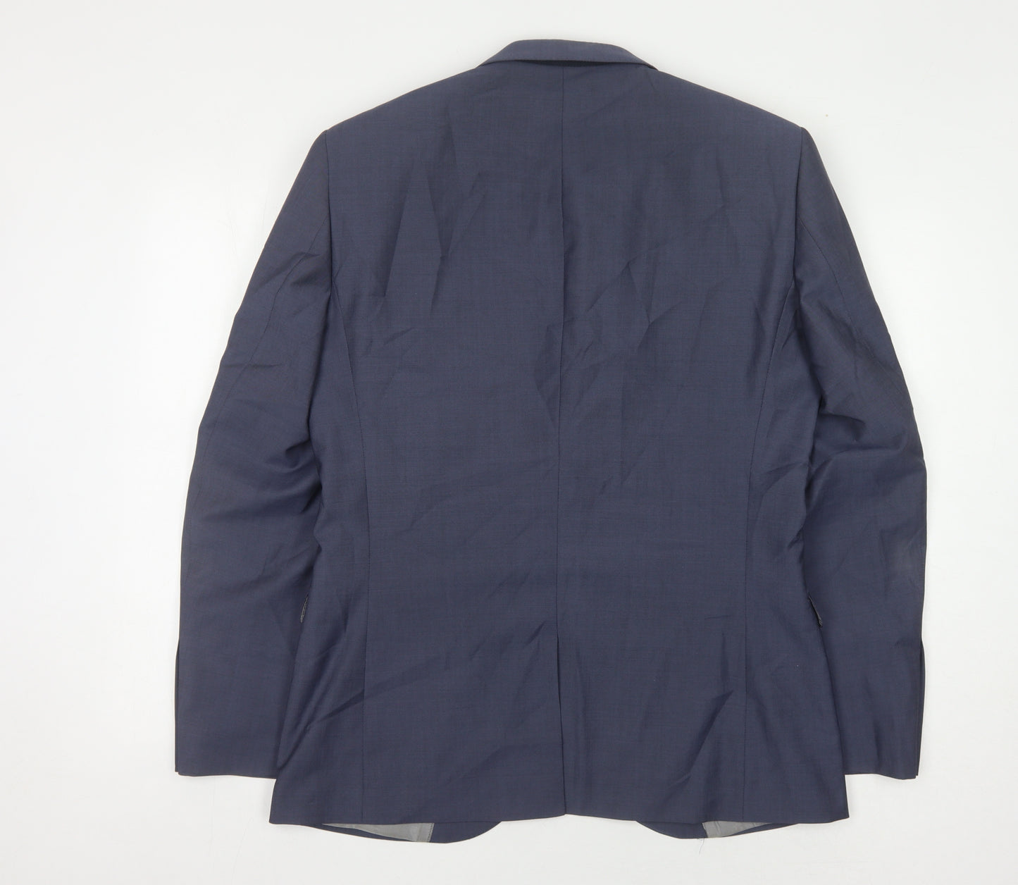 Next Men's Blue Wool Blazer, Size 40, Regular Fit