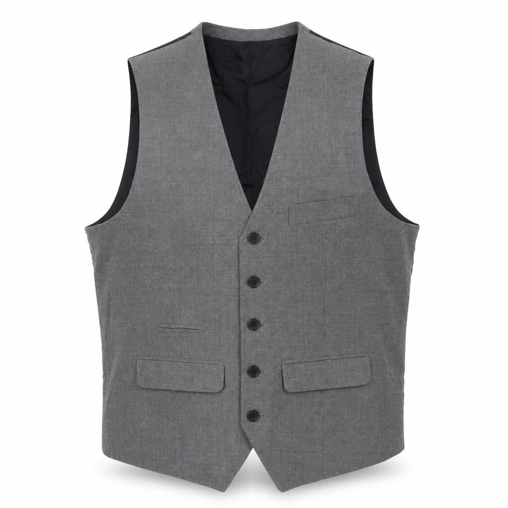 Front view of Jeff Banks Men's Grey Waistcoat, size S