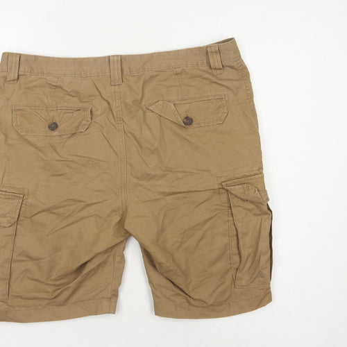 Marks and Spencer Beige Cargo Shorts, Men, Size 36, Cotton