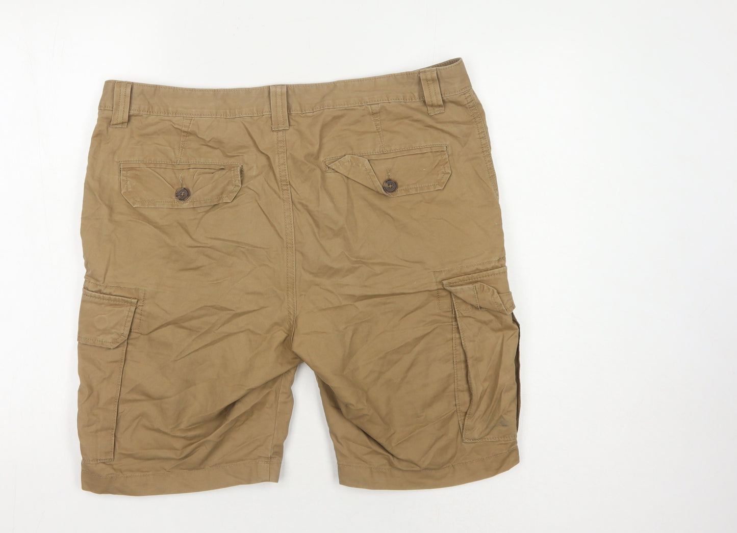 Marks and Spencer Beige Cargo Shorts, Men, Size 36, Cotton
