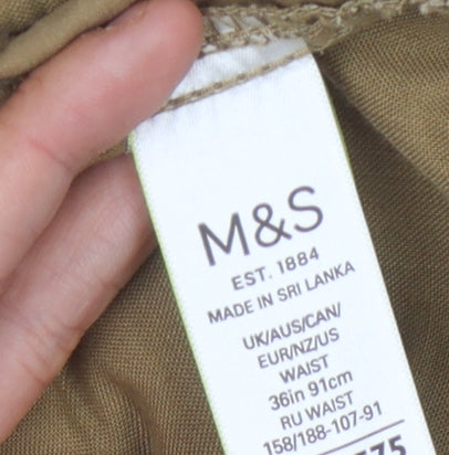 Marks and Spencer Beige Cargo Shorts, Men, Size 36, Cotton