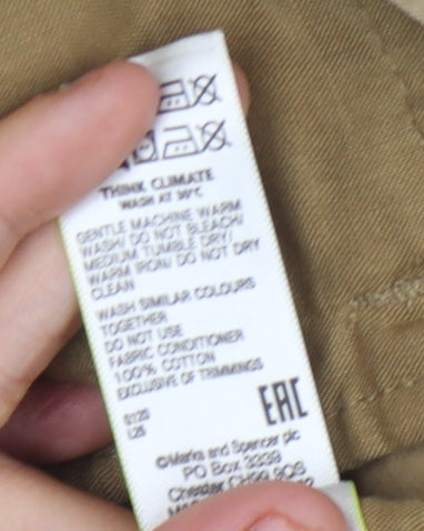 Marks and Spencer Beige Cargo Shorts, Men, Size 36, Cotton