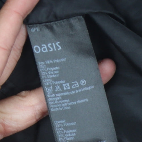 Oasis Women's Black Geometric Shift Dress, Size 8, Sleek & Stylish