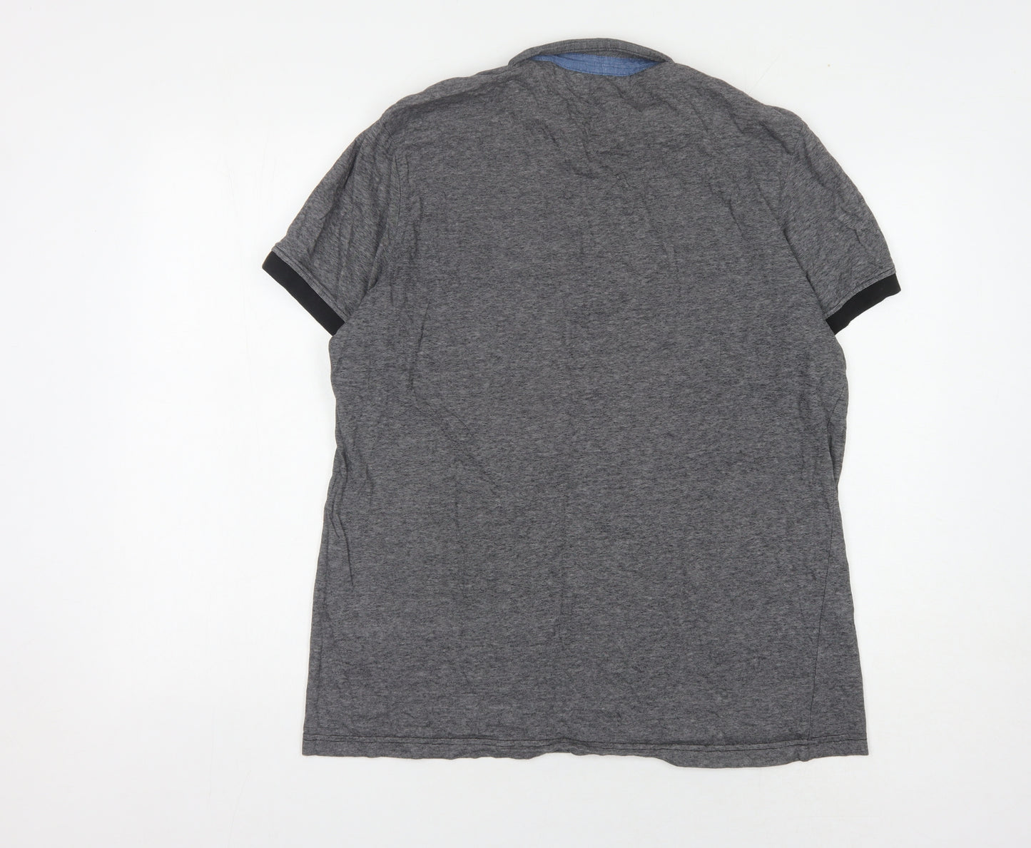 Twisted Soul Men's Grey Polo Shirt L Cotton