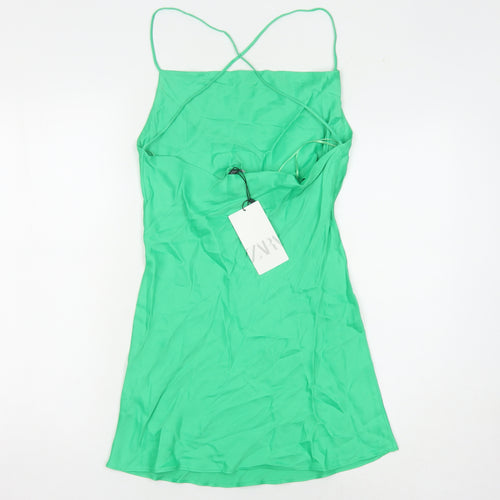 Zara Women's Green XS Slip Dress