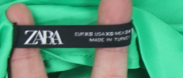 Zara Women's Green XS Slip Dress