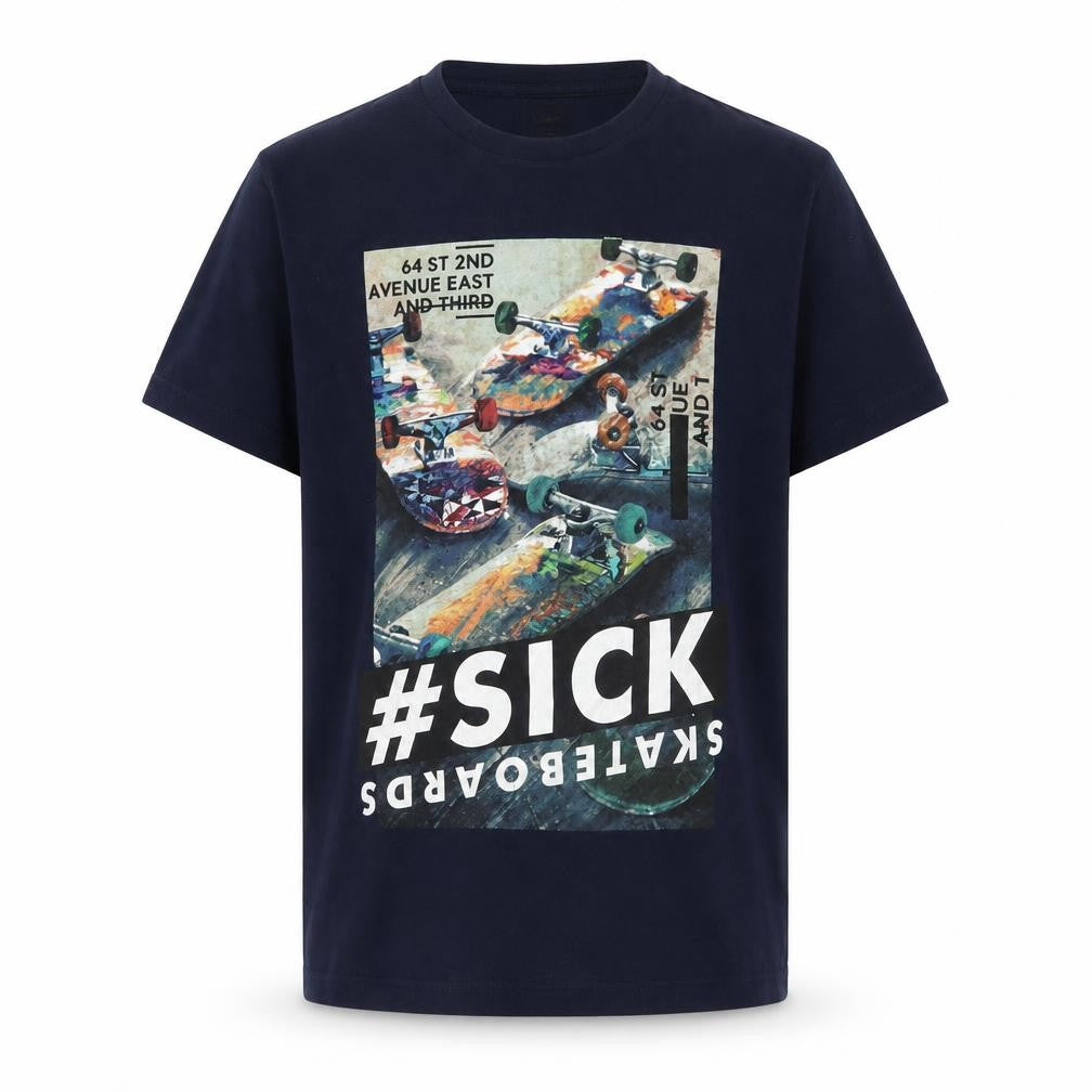 Very Boys Blue Skateboard Graphic T-Shirt 12-13 Years