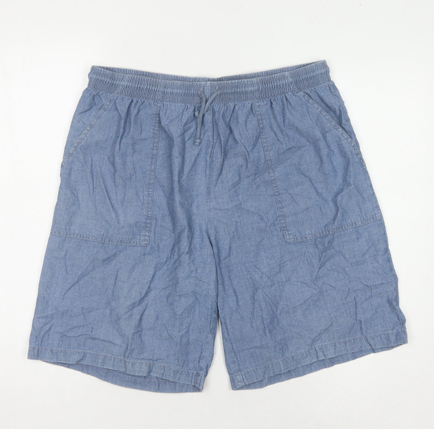 Damart Women's Blue Chambray Shorts Size 16
