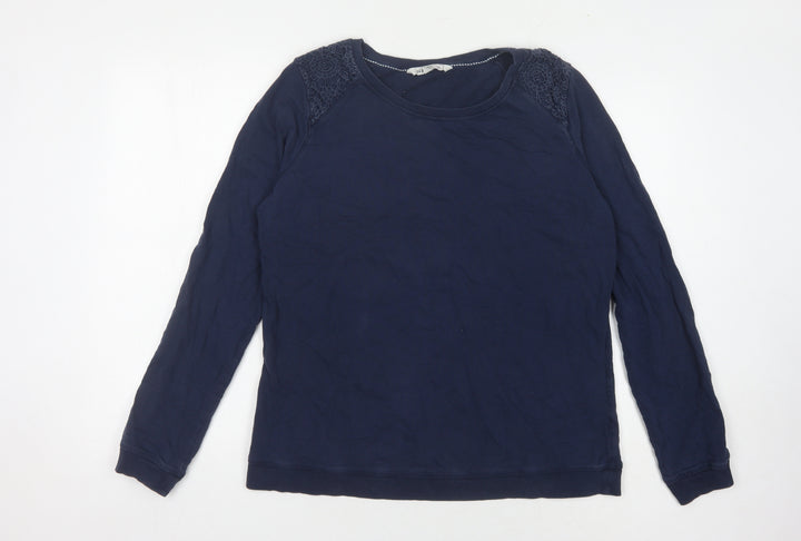 Fat Face Women's Blue Cotton Pullover Sweatshirt Size 14
