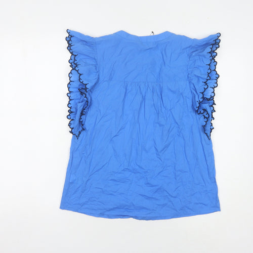 Marks and Spencer Women's Blue Sleeveless Blouse Size 8