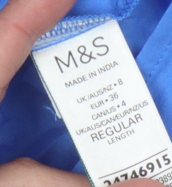 Marks and Spencer Women's Blue Sleeveless Blouse Size 8