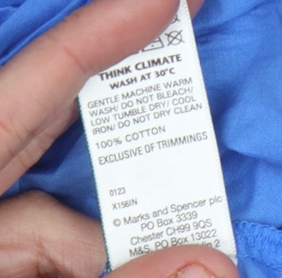 Marks and Spencer Women's Blue Sleeveless Blouse Size 8