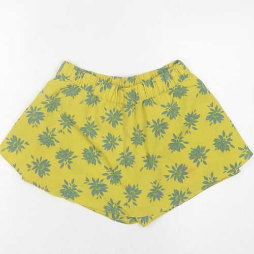 Zara Women's Yellow Floral Wrap Shorts XS