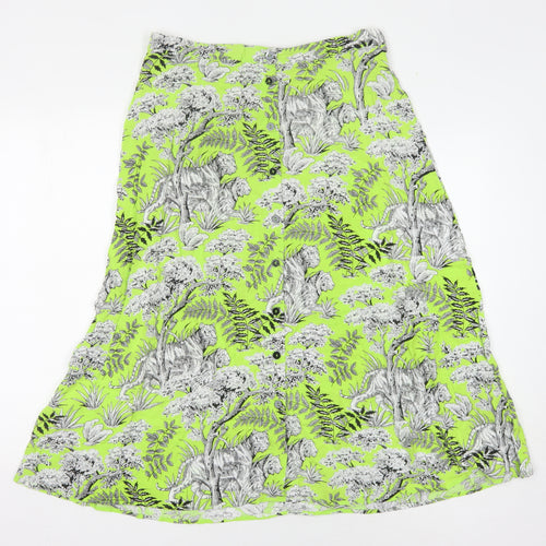 Warehouse Women's Green A-Line Skirt - Size 12