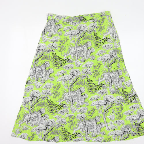 Warehouse Women's Green A-Line Skirt - Size 12