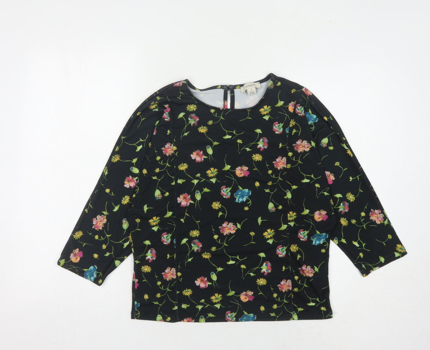 Oasis Women's Black Floral Blouse M