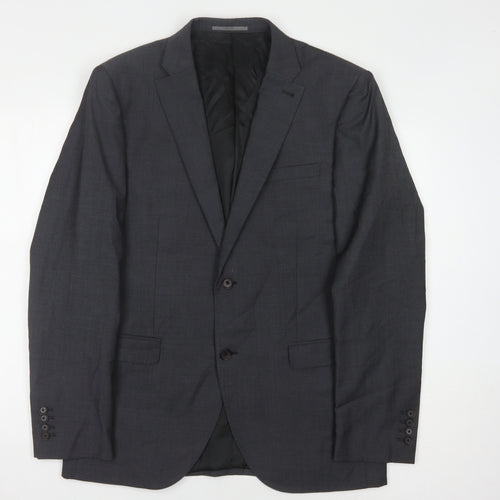 Next Men's Grey Blazer, Size 40, Wool, Formal