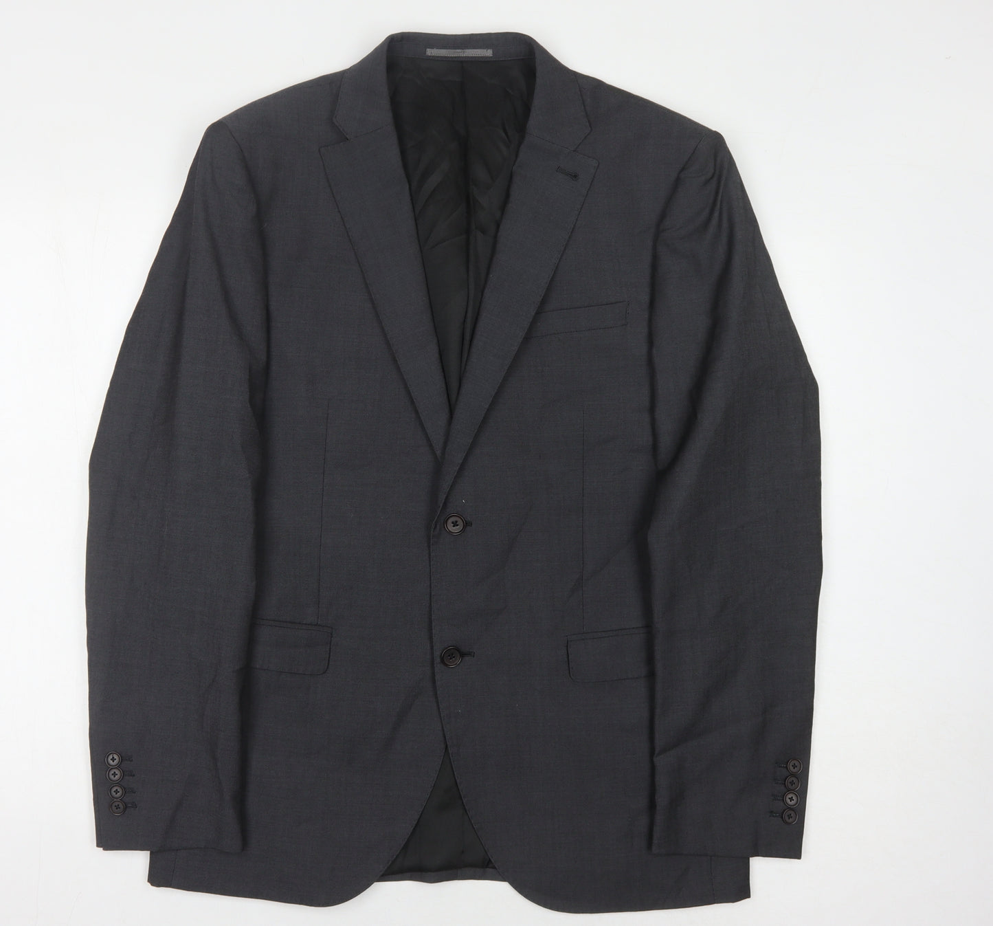 Next Men's Grey Blazer, Size 40, Wool, Formal
