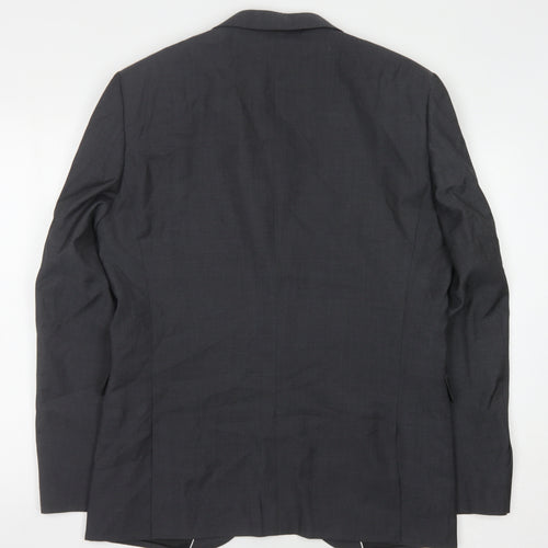 Next Men's Grey Blazer, Size 40, Wool, Formal