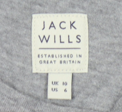 Jack Wills Women's Grey Crew Neck T-Shirt Size 10