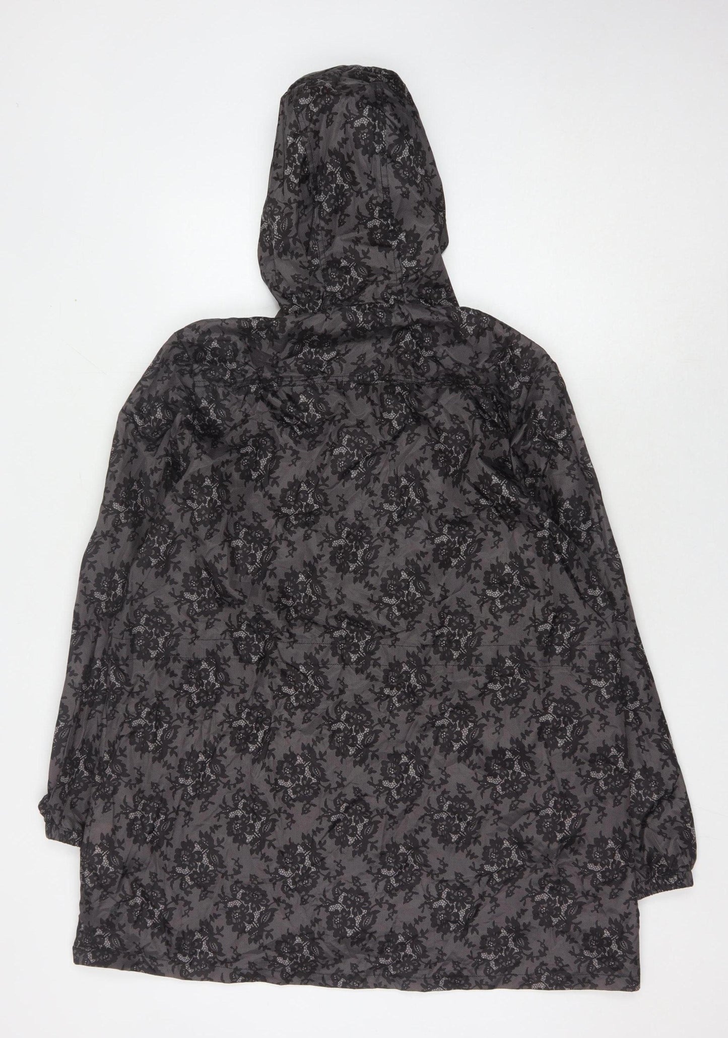 Harvey & Jones Women's Grey Floral Hooded Jacket 16/18