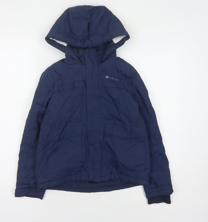 Mountain Warehouse Boys Blue Parka Jacket, Size 7-8, Waterproof