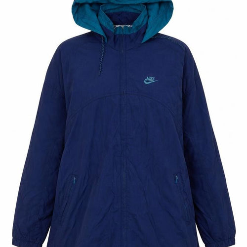 Nike Women's Blue Anorak Jacket L Hooded Sports