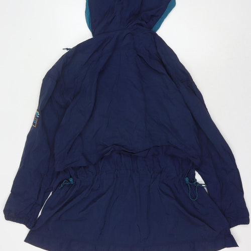 Nike Women's Blue Anorak Jacket L Hooded Sports