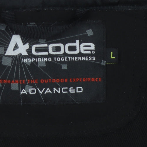 Acode Men's Black Basic Jacket L Hooded Zipped Pockets