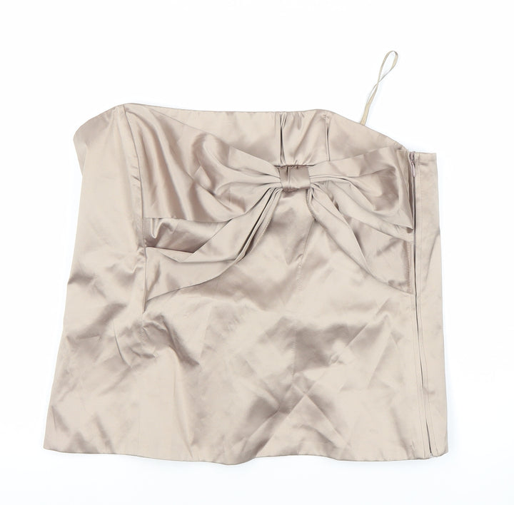 Principles Beige Women's Camisole Blouse with Bow - Size 14