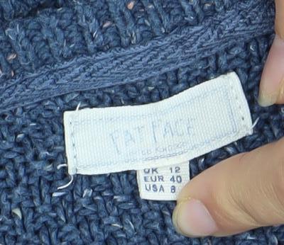 Patract Women's Blue Chunky-Knit Jumper, UK 12