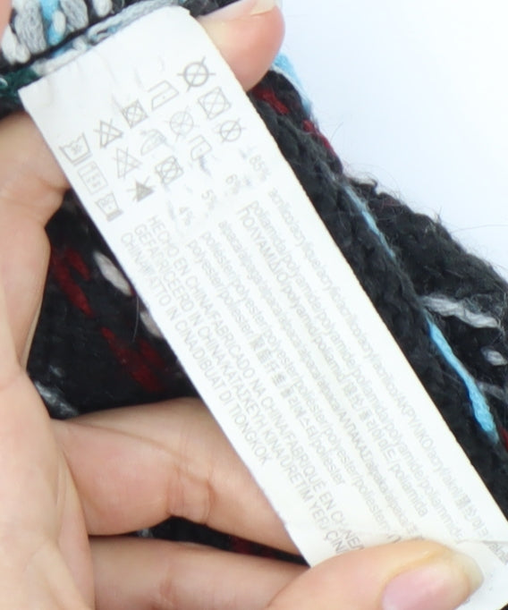 PULL&BEAR Women's Black Fair Isle Jumper Size 8