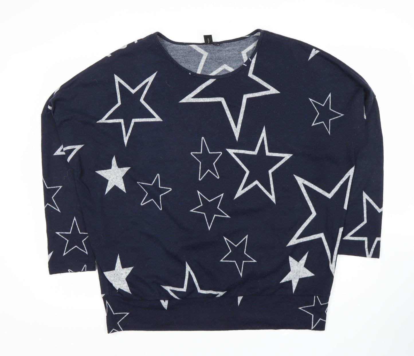 Izabel London Women's Blue Star Dolman Sleeve Top XL